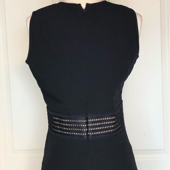 SANDRO Dress 2 Black Eyelet Tie Bow A-line Tulip Sleeveless Paris XS cocktail - Picture 5 of 8